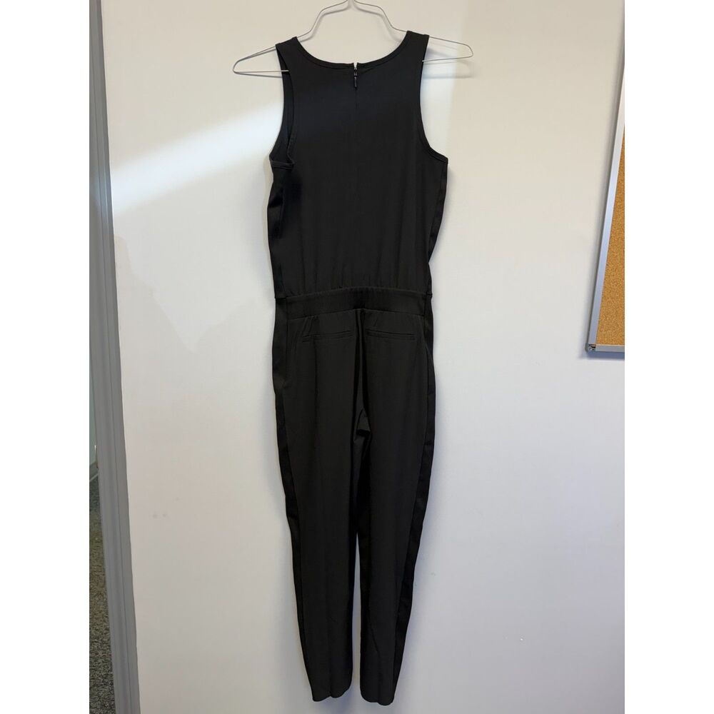 Athleta Brooklyn Jumpsuit Womens 0 Black Sleeveless V-Neck Tapered Pockets